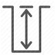 depth, dimension, height, length, measurement, scale, size, vertical, metrics icon