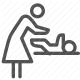 baby care, diaper changing, family services, motherhood, nursing room, public facility, restroom icon