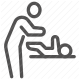 baby care, changing table, diaper changing station, hygiene, parenting, public facility, restroom icon