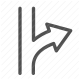 arrow, curve, detour, direction, navigation, pointing, right turn icon