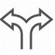 arrows, choice, direction, divergence, fork, path, split icon