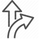 arrows, direction, guidance, navigation, rightward, turn, upward icon