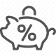 banking, discount, finance, money, percentage, sale, savings icon