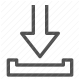 arrow, direction, download, downward, save, transfer icon