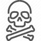 crossbones, danger, drugs, hazard, poison, skull, warning icon