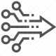 arrow, circuit, connection, electronics, schematic icon