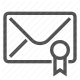 certificate, communication, email, envelope, mail, message, seal icon