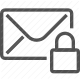 confidential, email, encryption, envelope, lock, protected, security icon