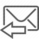 arrow, communication, email, envelope, message, reply, send icon