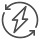 bolt, cycle, electricity, energy, power, renewable, sustainable icon