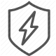 bolt, electricity, energy, power, protection, safety, shield icon