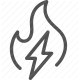 bolt, charge, electricity, energy, flame, power, utility icon