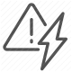 alert, bolt, danger, electricity, energy, power, warning icon