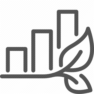 leaf, environment, sustainability, energy saving, bar chart, efficiency, green energy