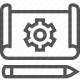 blueprint, drafting, engineering, gear, mechanical, sketching icon