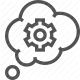 cloud, cogwheel, engineering, innovation, process, thinking icon