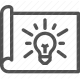 blueprint, creativity, drafting, engineering, light bulb, planning icon