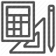 blueprint, calculator, drafting, engineering, pencil, technical drawing icon