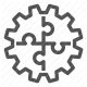 cogwheel, engineering, gear, innovation, mechanical, puzzle icon