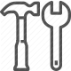 construction, engineering, hammer, maintenance, repair, tools, wrench icon