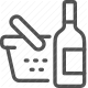 alcohol, basket, bottle, celebration, event, picnic, wine icon