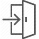 door, egress, emergency, exit, public navigation, safety, way out icon