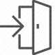 access, arrow, direction, door, enter, exit icon