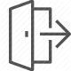 arrow, close, door, exit, leave, logout, sign out icon