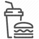 burger, drink, fast food, hamburger, meal, soda, takeout icon