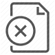 cancel, close, delete, document, error, file, remove icon