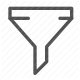 data management, filter, funnel, options, settings, sort icon