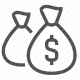 finance, currency, dollar sign, investment, money bags, savings, wealth icon