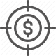 finance, goal, investment, money, target icon