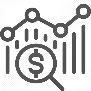 magnifying glass, currency, statistics, data, graph, financial analysis, trends