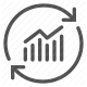 data analysis, economic forecasting, financial analytics, investment tracking, market research, performance metrics, trend graph icon