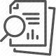 analysis, bars chart, data, document, financial report, magnifying glass, statistics icon