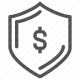 currency shield, financial safety, financial security, investment insurance, money protection icon