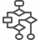 algorithm, data flow, diagram, flowchart, hierarchy, process, structure icon