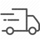 courier service, delivery truck, fast delivery, food delivery, meal transport, online order, restaurant delivery icon