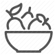 bowl, food, fruit, healthy, meal, salad, vegetarian icon