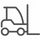 cargo, equipment, forklift, handling, heavy, lifting, load, pallet, storage, transport, vehicle, warehouse icon