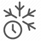 clock, day parts, four seasons, seasons, snowflake, time, winter icon