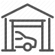 automotive shelter, carport, garage, parking, vehicle storage icon