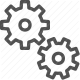 cogs, configuration, gears, mechanism, processing, settings, technology icon