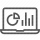 analytics, data, graph, laptop, presentation, report, statistics icon