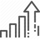 graph, up, growth, chart, increase, trend, upward, progress, statistics, data, performance icon