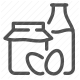 beverage, bottle, calcium, can, carton, cheese, container, cream, dairy, drink, faming, farm, farming production, food, grocery, healthy, lactose, liquid, local farming, milk, protein, yogurt icon