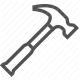 carpentry, construction, equipment, hammer, tool icon