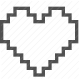 8-bit, health, heart, life, pixelated, power-up, video game icon