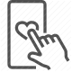 communication, digital, finger, gesture, hand, heart, interaction, like, love, smartphone, tap, touch icon